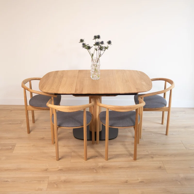 Table à manger extensible en chêne massif LUNA | VESKOR
