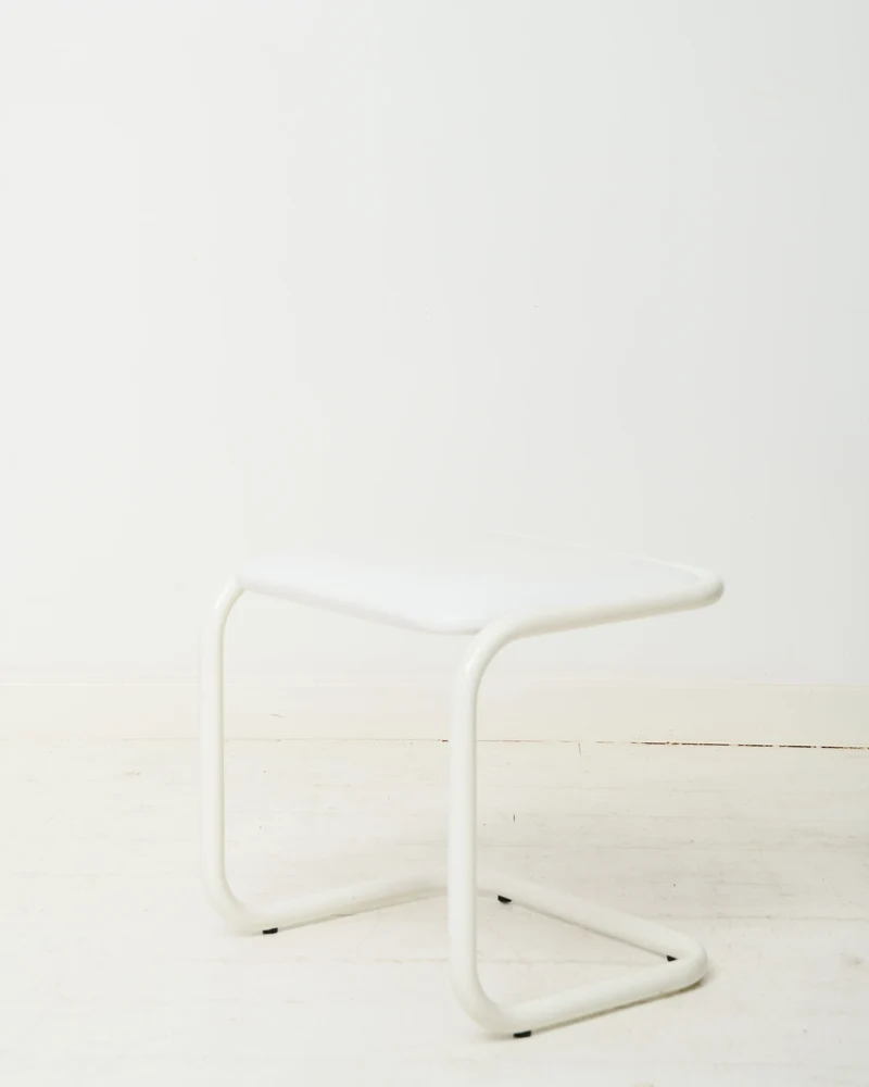 Tabouret Bauhaus blanc, 1970s