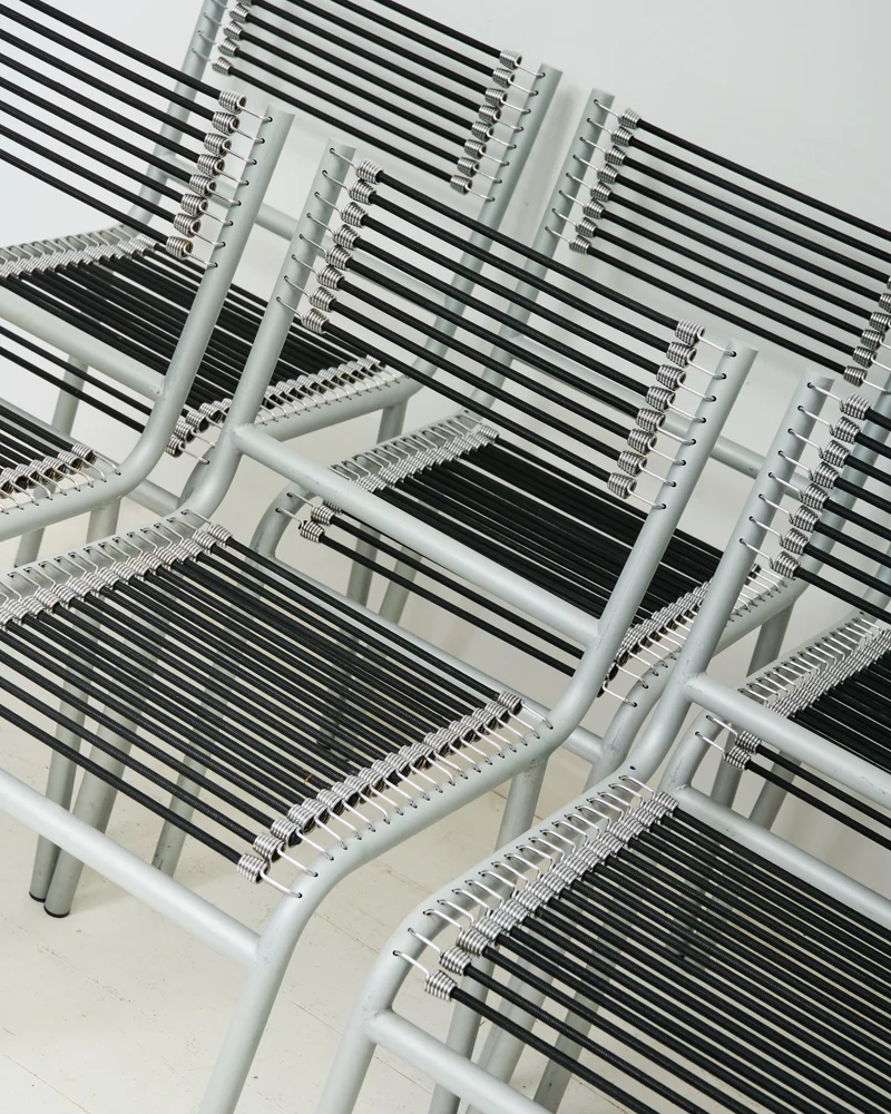 Paire de chaises "Sandow" grises (1 sur 3), René Herbst, 1980s