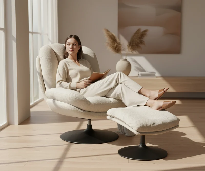 Fauteuil en tissu pivotant de salon - Lisboa