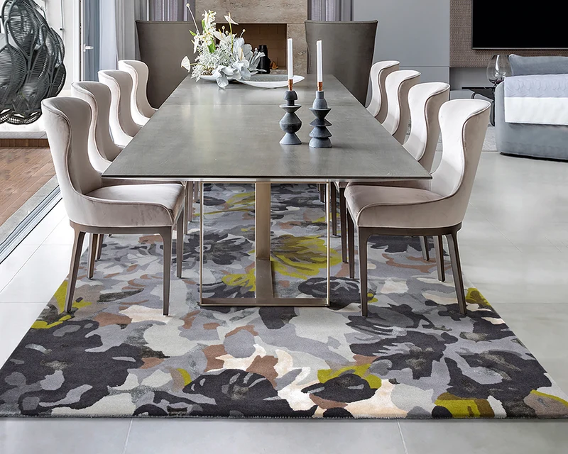 Tapis salon multicolore floral sobre - Bloom
