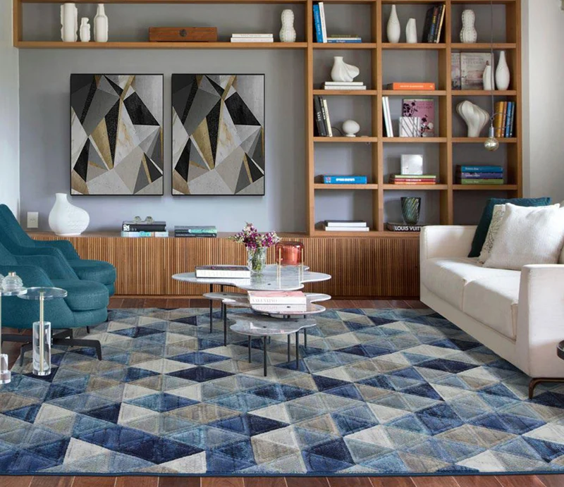 Tapis salon géométrique multicolore - Monetti