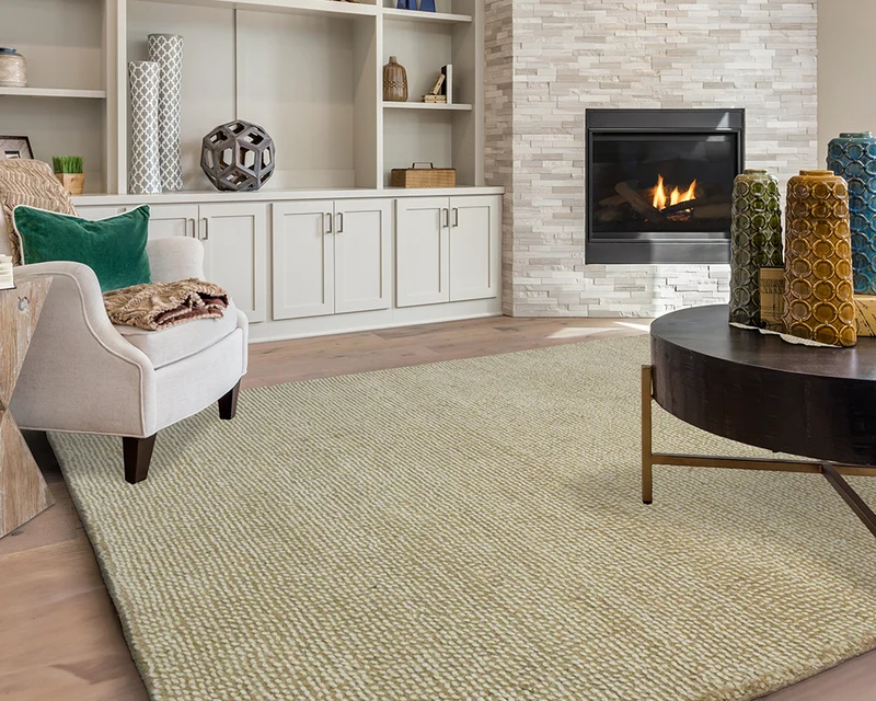 Tapis pour le salon unicolore beige - Natural Dots