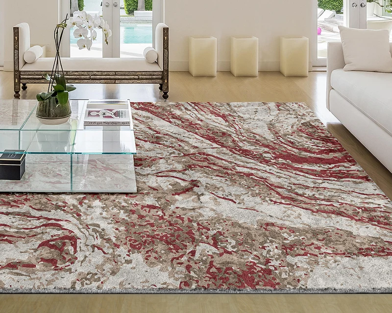 Tapis contemporain pour salon marron - Marble