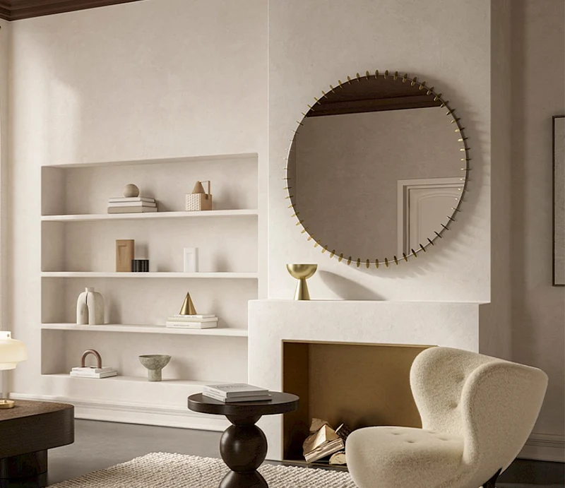 Miroir design rond gold doré - Ray