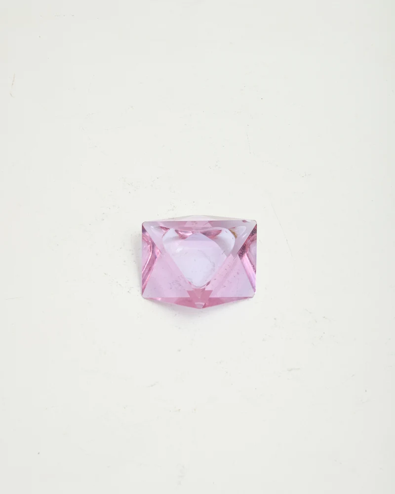 Cendrier ou vide poche en cristal violet "diamant", 1970s