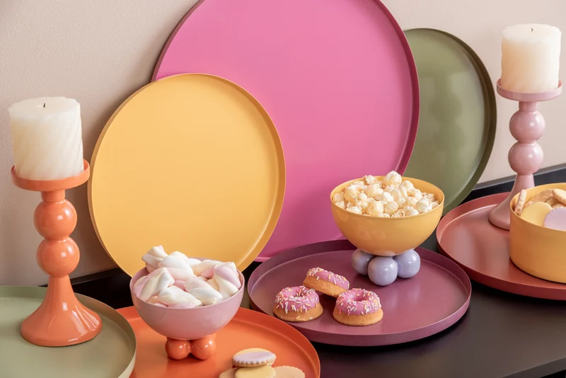 Plateau Rond Métal GM purple Present time