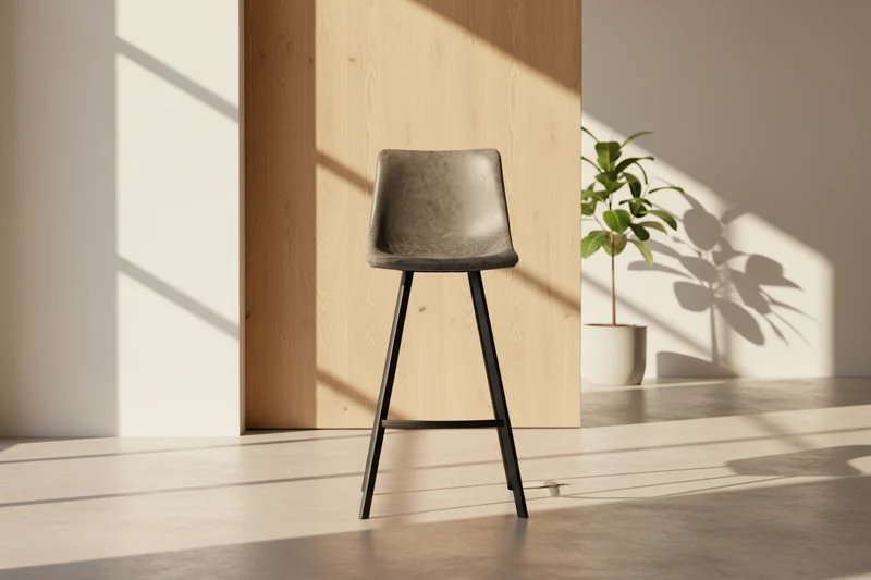 Chaise haute en simili cuir gris - Ozany