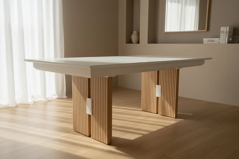 Table extensible céramique marbre blanc - Marquis