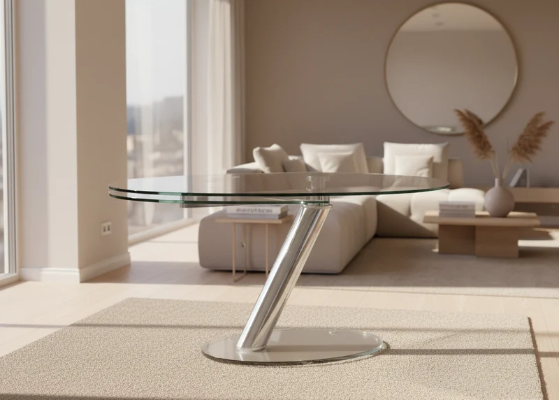Table ovale extensible en verre – Zestelle | Design lumineux