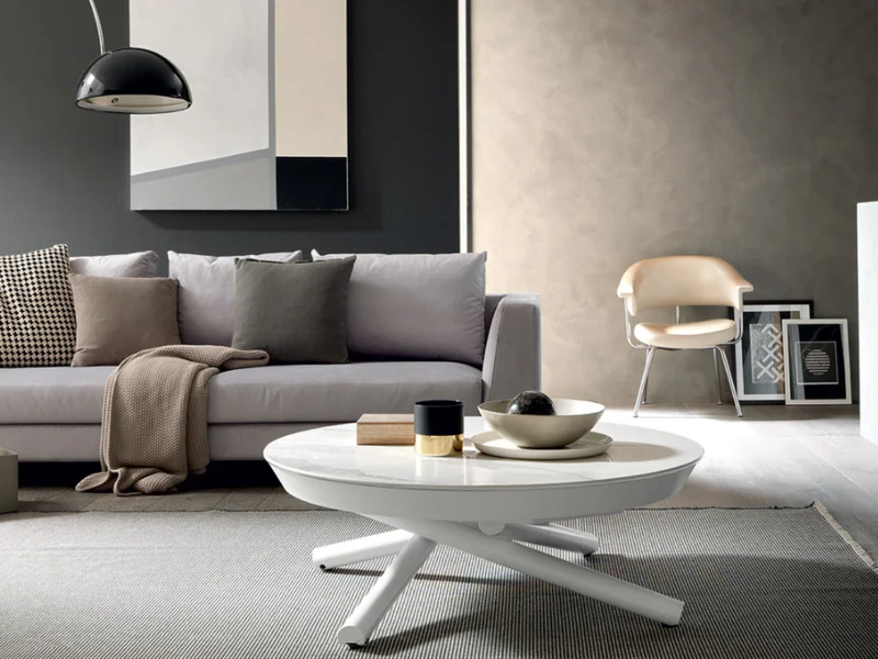 Table basse relevable ronde extensible – Helios