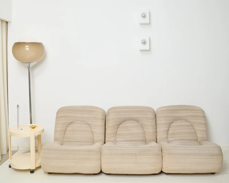 Canapé beige modulable, Space age, Italie, 1970s