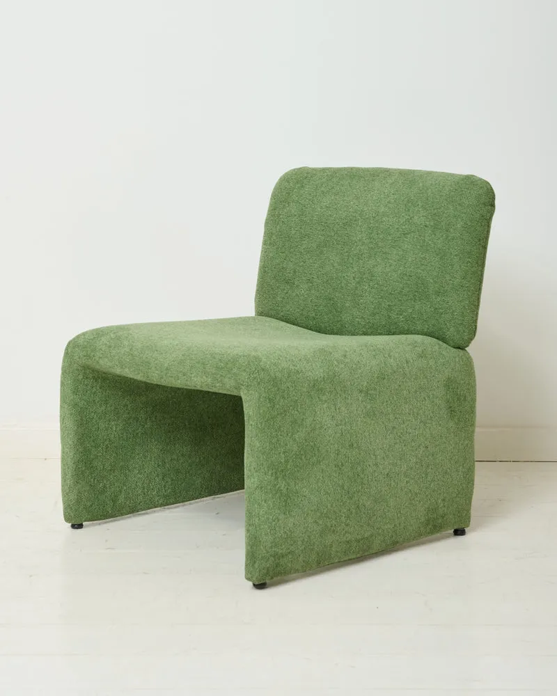 Chauffeuse verte en velours (1 sur 2), 1970s