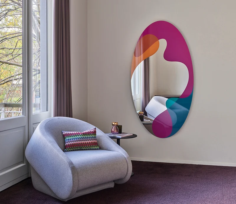 Miroir mural design moderne ovale multicolre - Spektruman