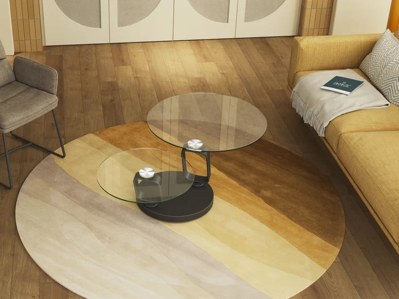 Table basse en verre pivotante - Adrien