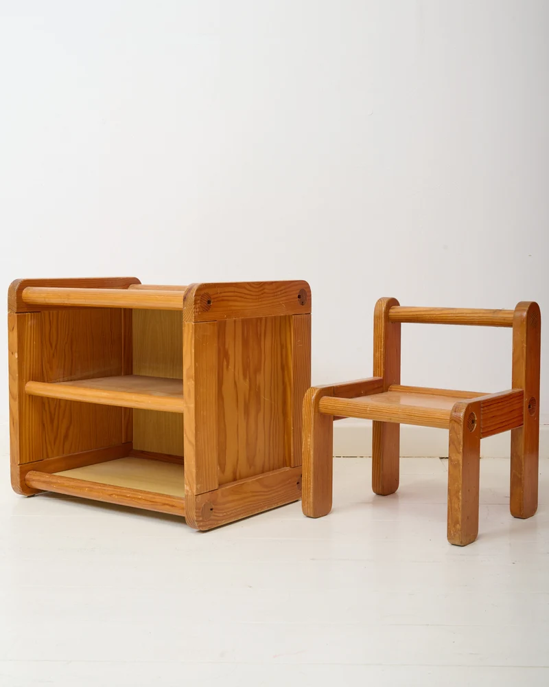 Meuble et chaise enfant, Baumann, 1980