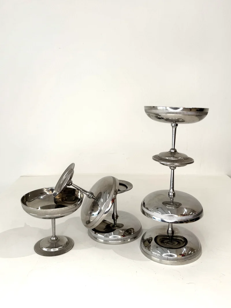 Six coupes à glace avec pied, 1970s