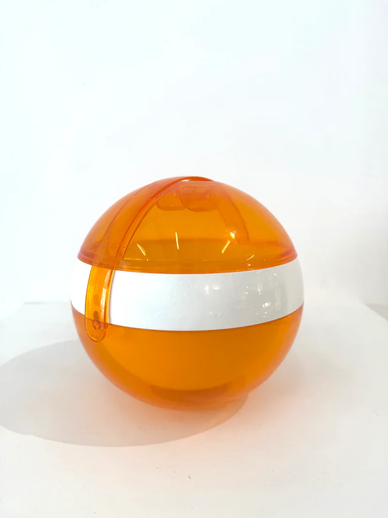 Seau à glace orange, Paolo Tilche, Guzzini, 1980s