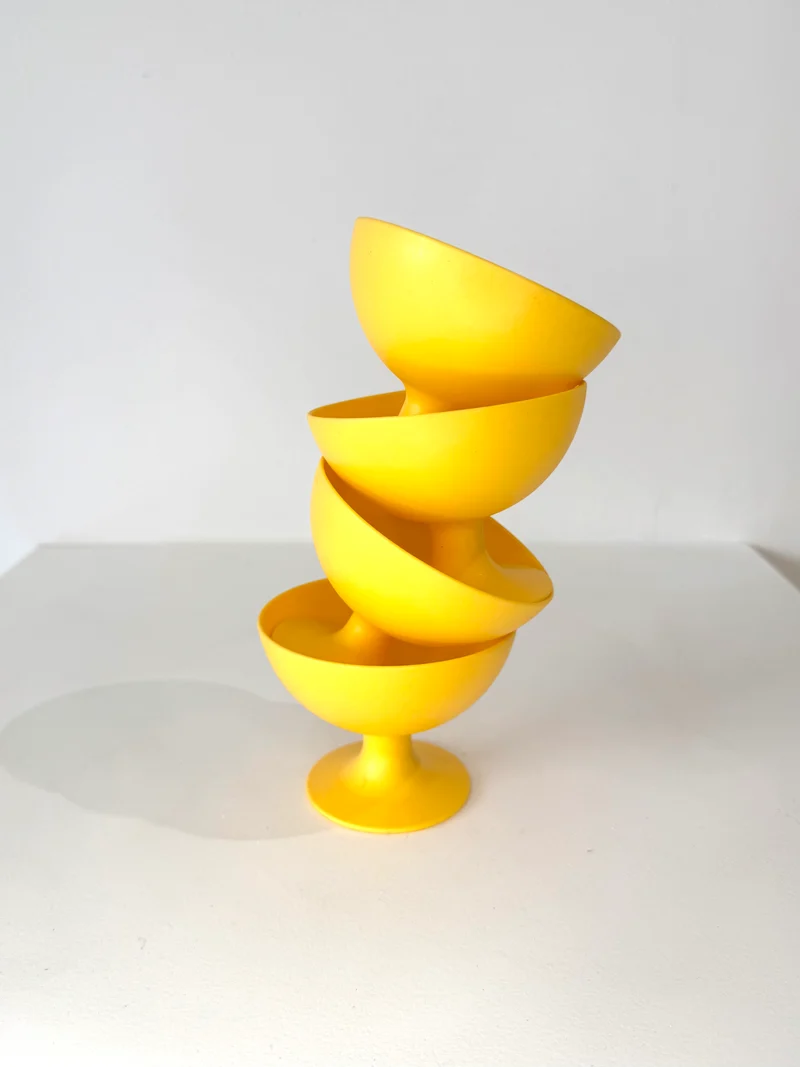 Coupes à desserts jaunes, Coza, 1960-1970
