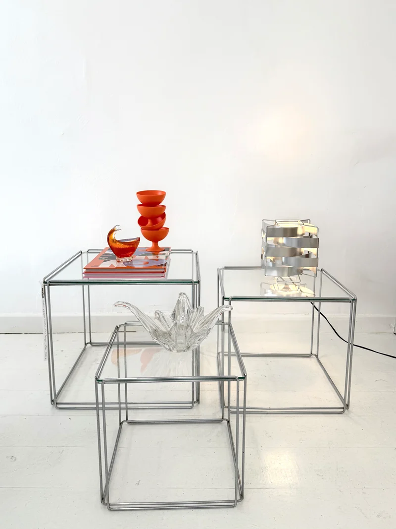 Tables gigognes "Isocèle", Max Sauze, 1970s