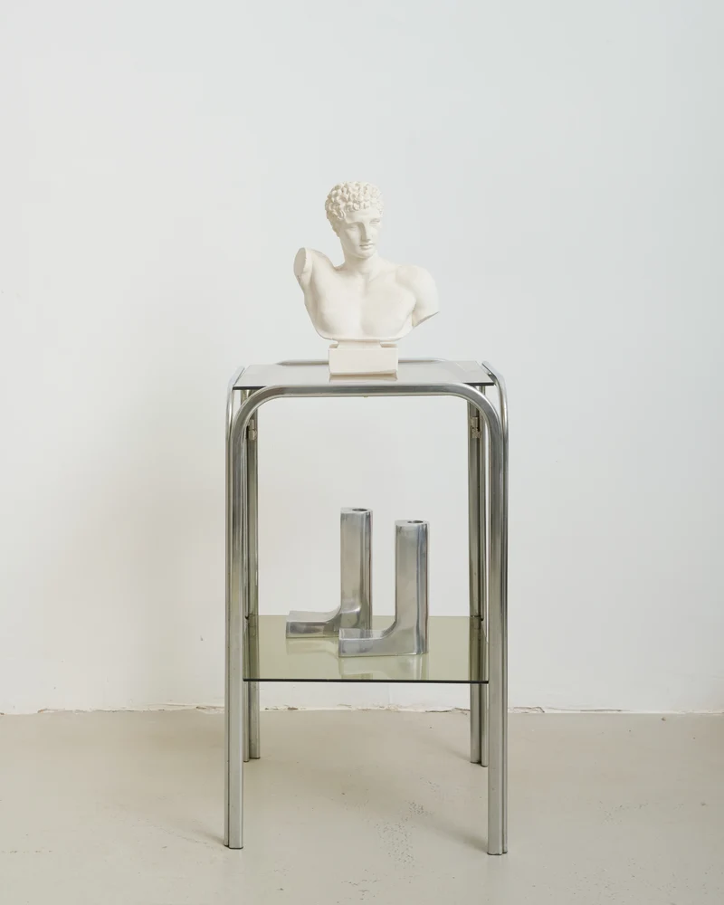 Table d'appoint tubulaire avec plateaux en verre fumé, 1970s