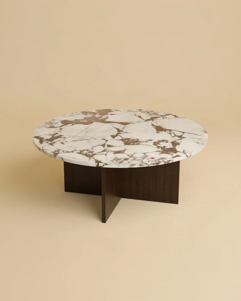 Calacatta Viola Marble and Oak Coffee Table - HIRADO Series
