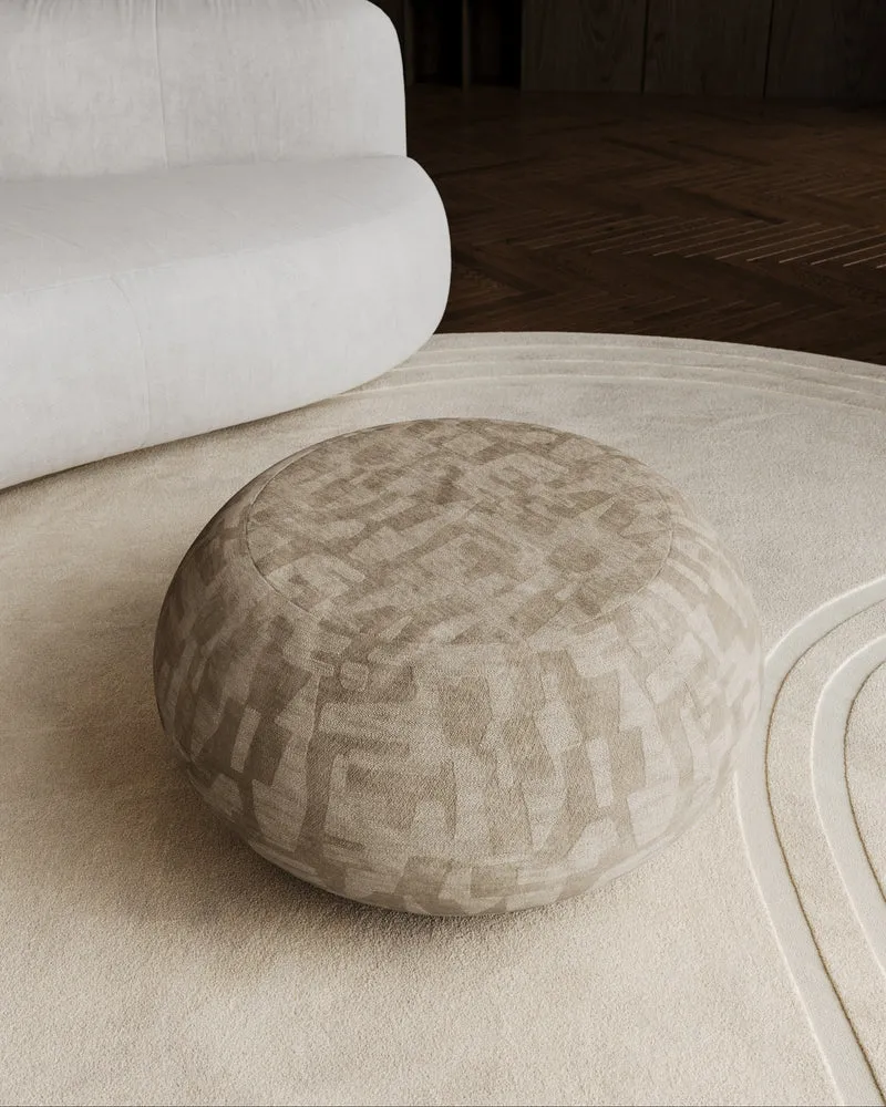 Wooden Stool Pouf - KUNA Series in Smoked Oak