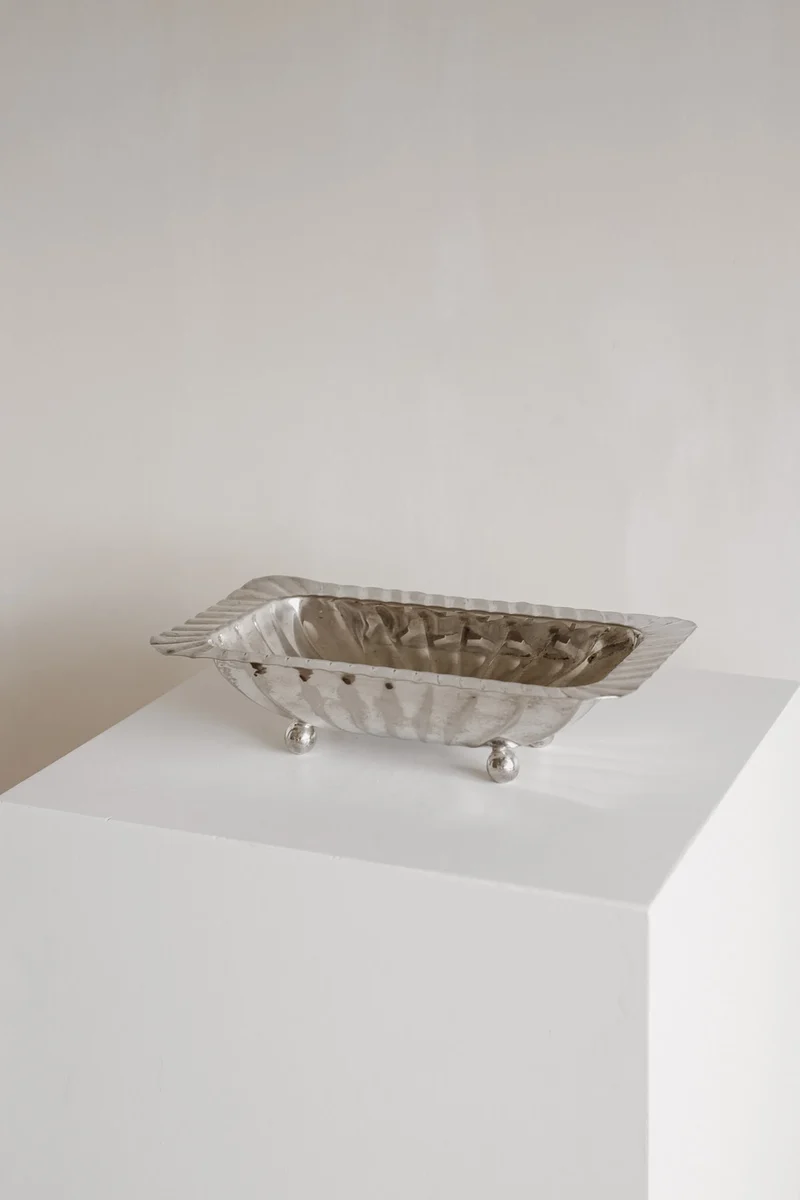 Vintage Silver-Plated Fluted Dish