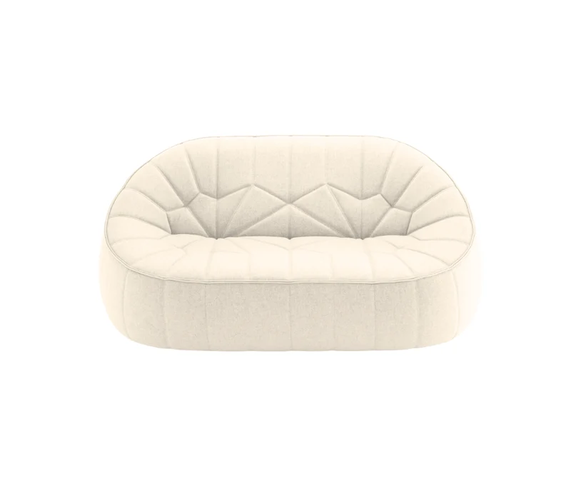Ottoman - Petit canapé en tissu Parade - coloris Ecru