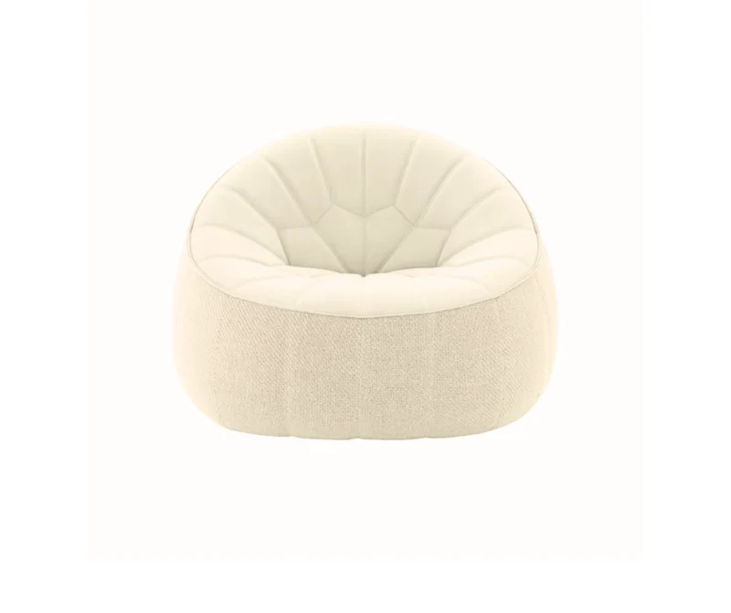 Ottoman - Fauteuil en tissu Parade - coloris Ecru