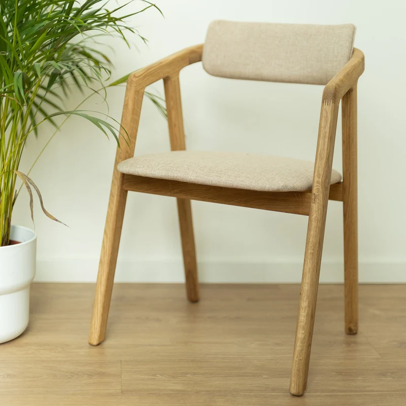Lot de 2 ou 4 chaises de salle à manger en chêne massif rembourrées Soho | NordicStory