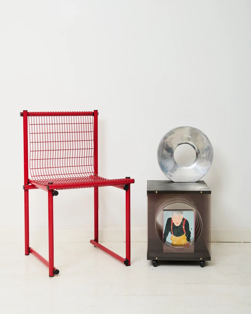 Bout de canapé range vinyles à roulettes, 1970s