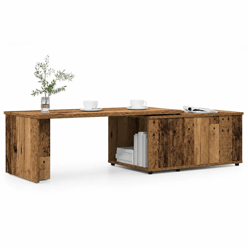 Table basse en bois vielli Alrik