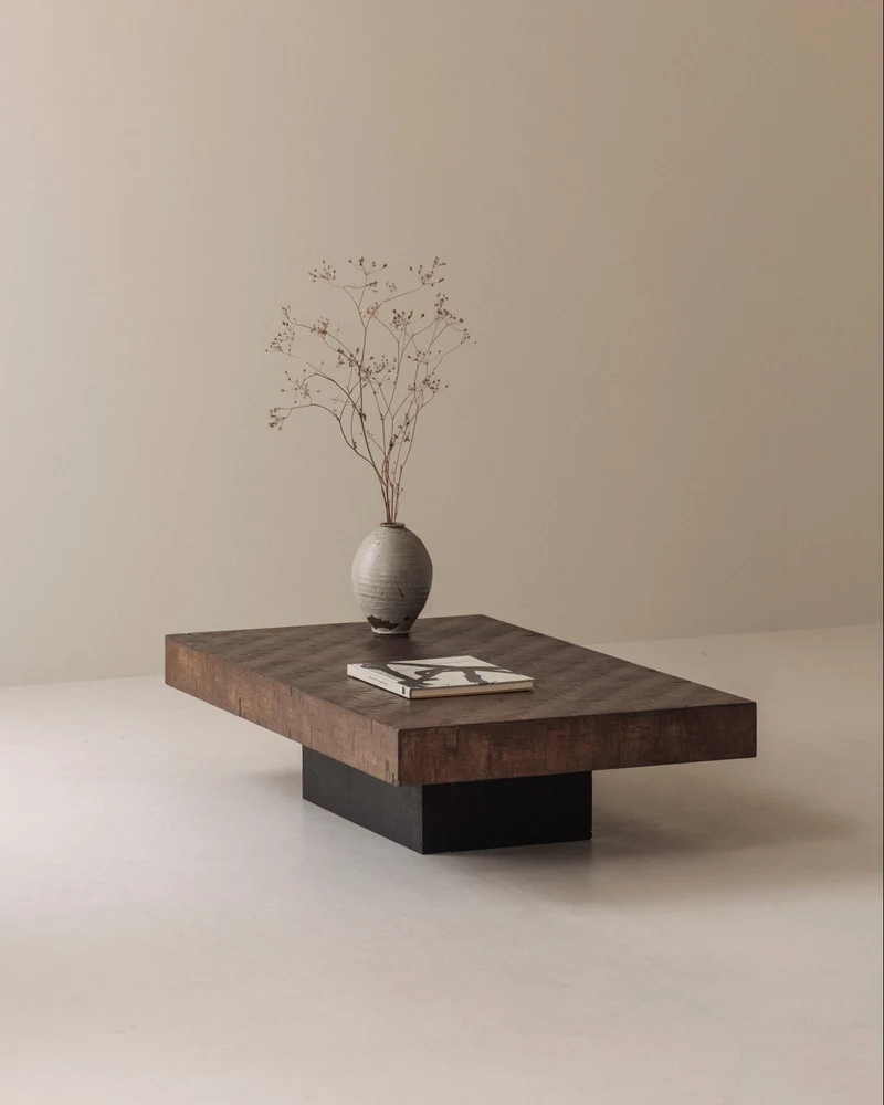Rectangular Stained Bamboo Coffee Table, France 1960s