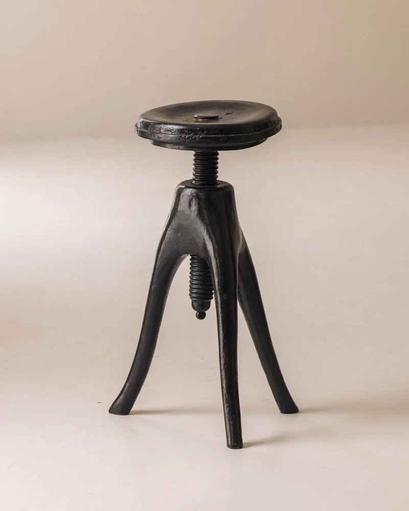 Danish Organic Tripod Stool with Adjustable Seat, Early 20th Century