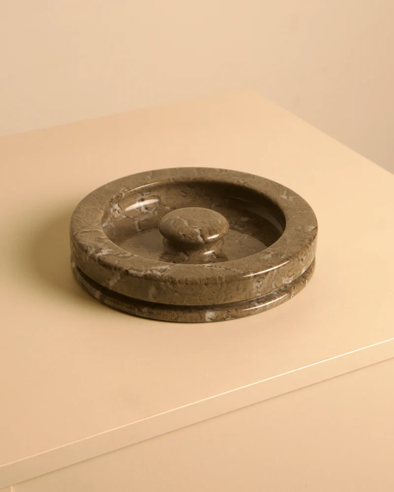 Angelo Mangiarotti for Knoll Grey Marble Ashtray No. 8532, 1960s