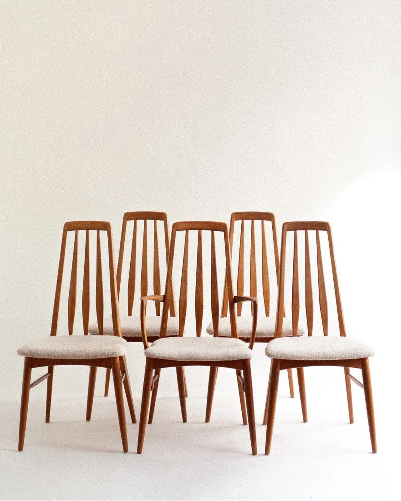 Eva Dining Chairs by Niels Koefoed for Hornslet Møbelfabrik, 1960s, Set of 5