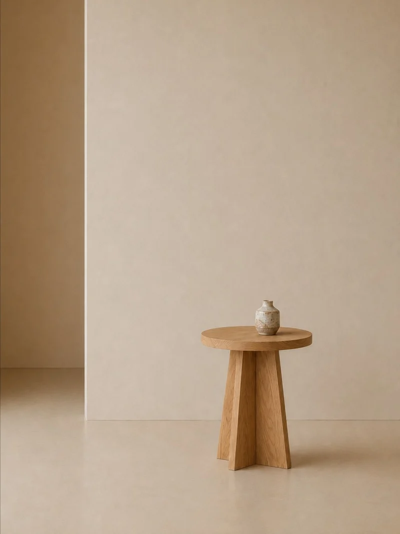 Round Side Table in Oak and Ash - Collection