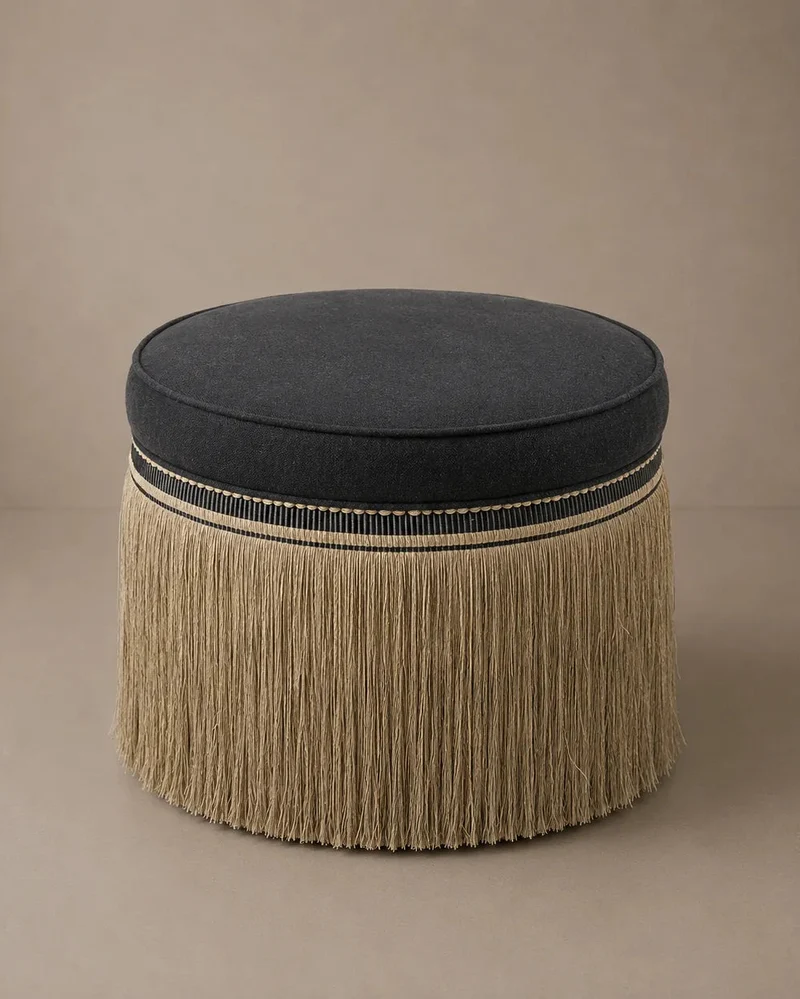 Laurent Pouf - Kanvas Ebony & Houlès Fringe