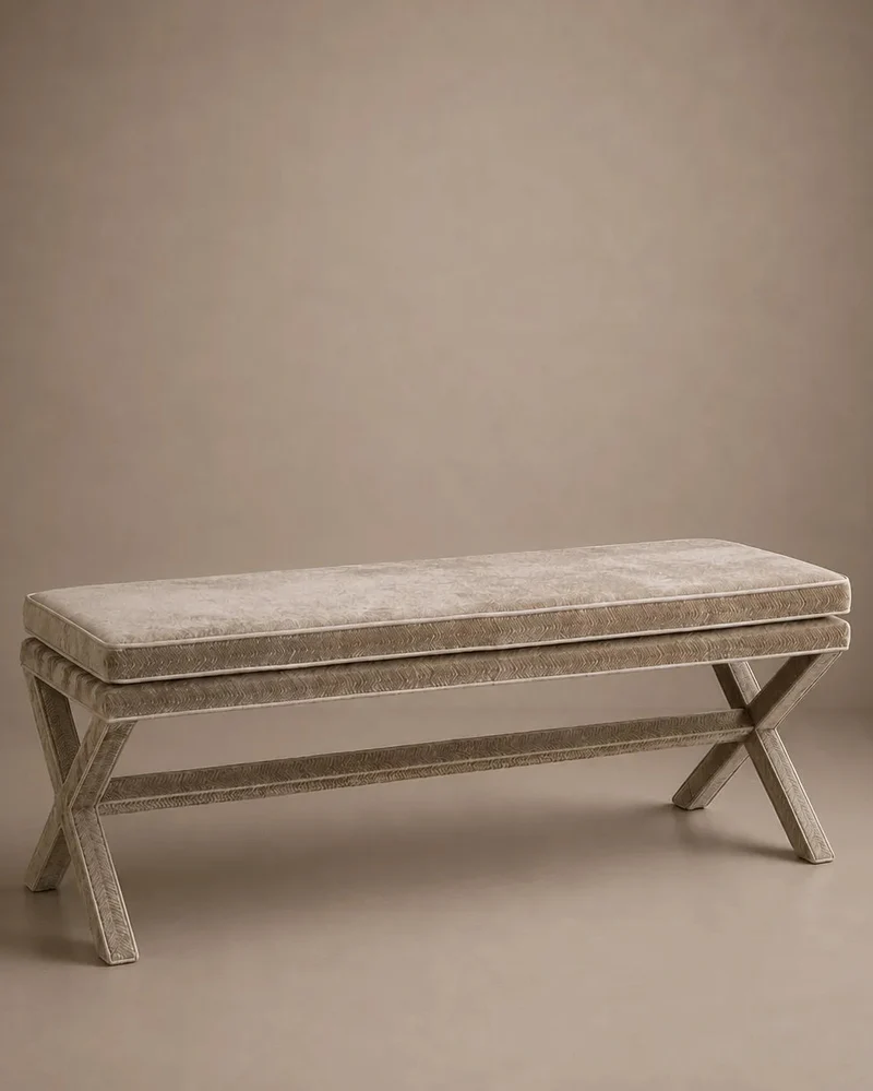 Marcel Double X Bench - Movida Fabric
