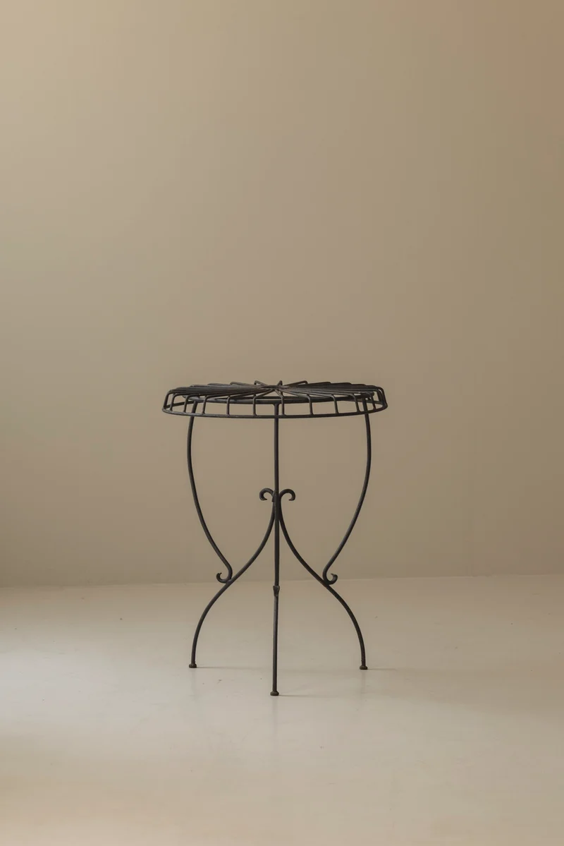 Wrought Iron Side Table attributed André Dubreuil, France 1986