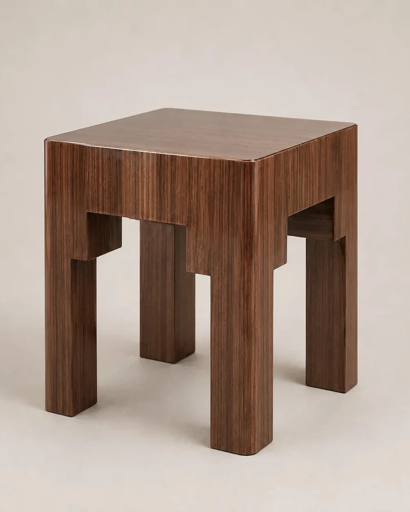 Adrian Side Table - Glossy Walnut