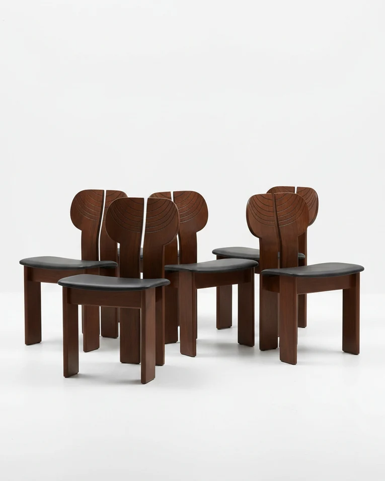 Set of 6 Africa Chair by Afra and Tobia Scarpa for Tacchini