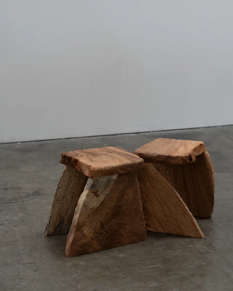 Massif Carved Stool in Eucalyptus Wood
