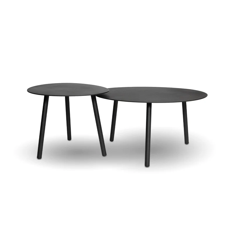 Ensemble de 2 tables de salon noirs - Malibu