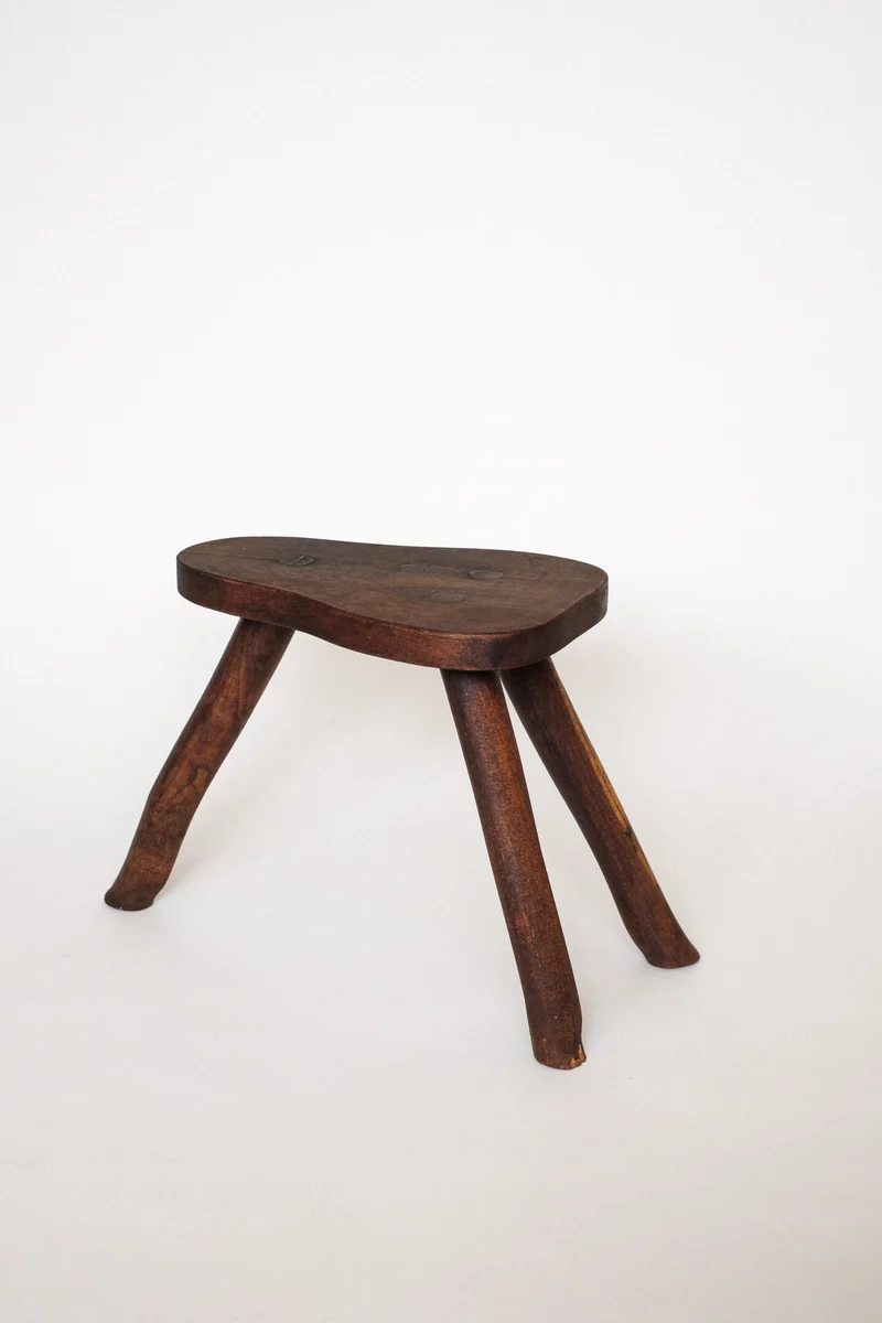 Rustic Vintage Three-Legged Wooden Stool