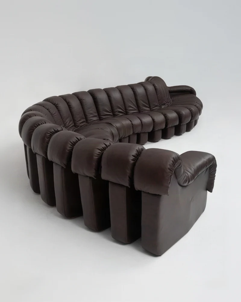 De Sede DS-600 'Snake' Sofa by Ueli Berger, Customised in Chocolate Nubuck
