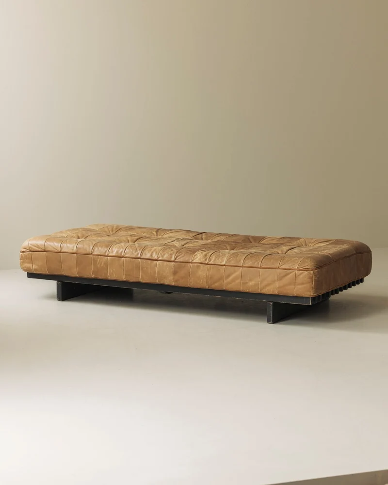 DS-80 Daybed De Sede — Cognac Patchwork Leather, Switzerland 1970s