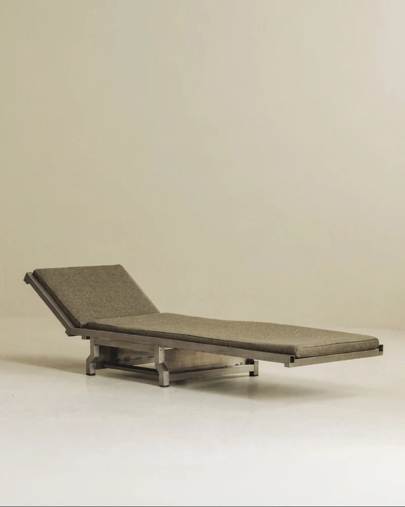 Exceptional French Stainless Steel Modernist Daybed, 1970s
