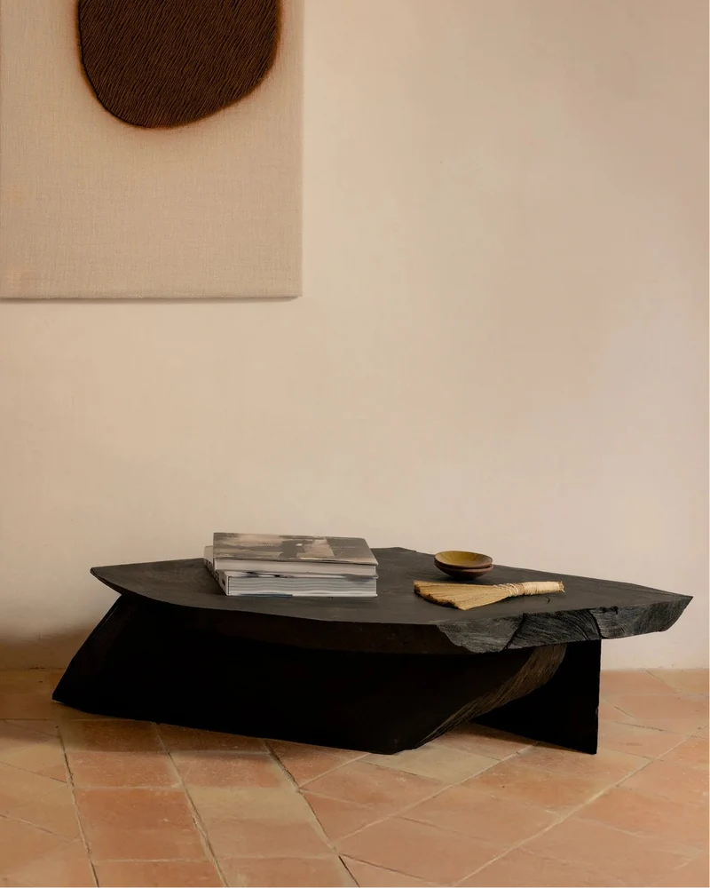 Piedra Low Coffee Table in Charred Eucalyptus Wood